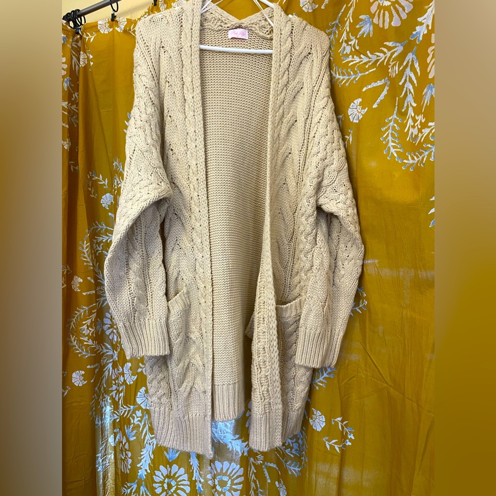 Pink Lily Chunky Cable Knit Sweater